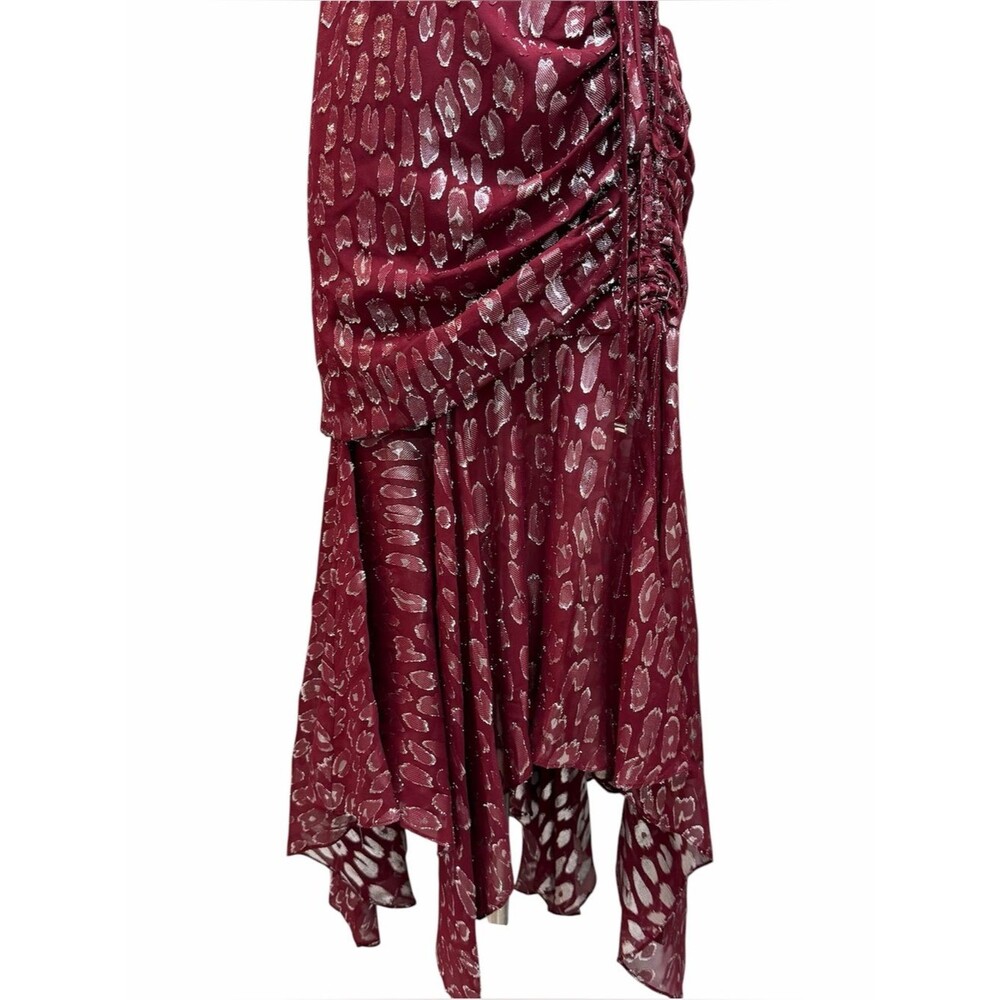 Veronica Beard Leighton Silk One Shoulder Dress Ruche Ruffle Ruched Size 8 - Picture 5 of 16